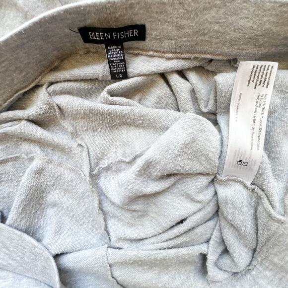Eileen Fisher Slouch Ankle Cozy Grey Stretch Lounge Pants Large USA Made - Picture 4 of 14